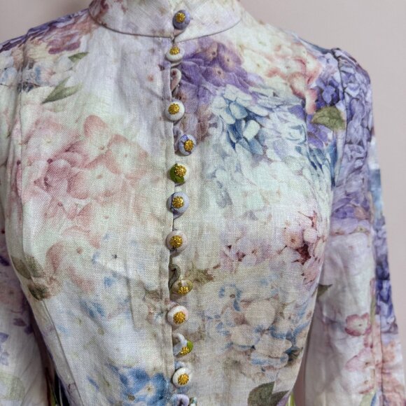 NWOT ！Zimmermann Dawning Buttoned Midi Dress - Size 1/AU6 - Picture 5 of 14